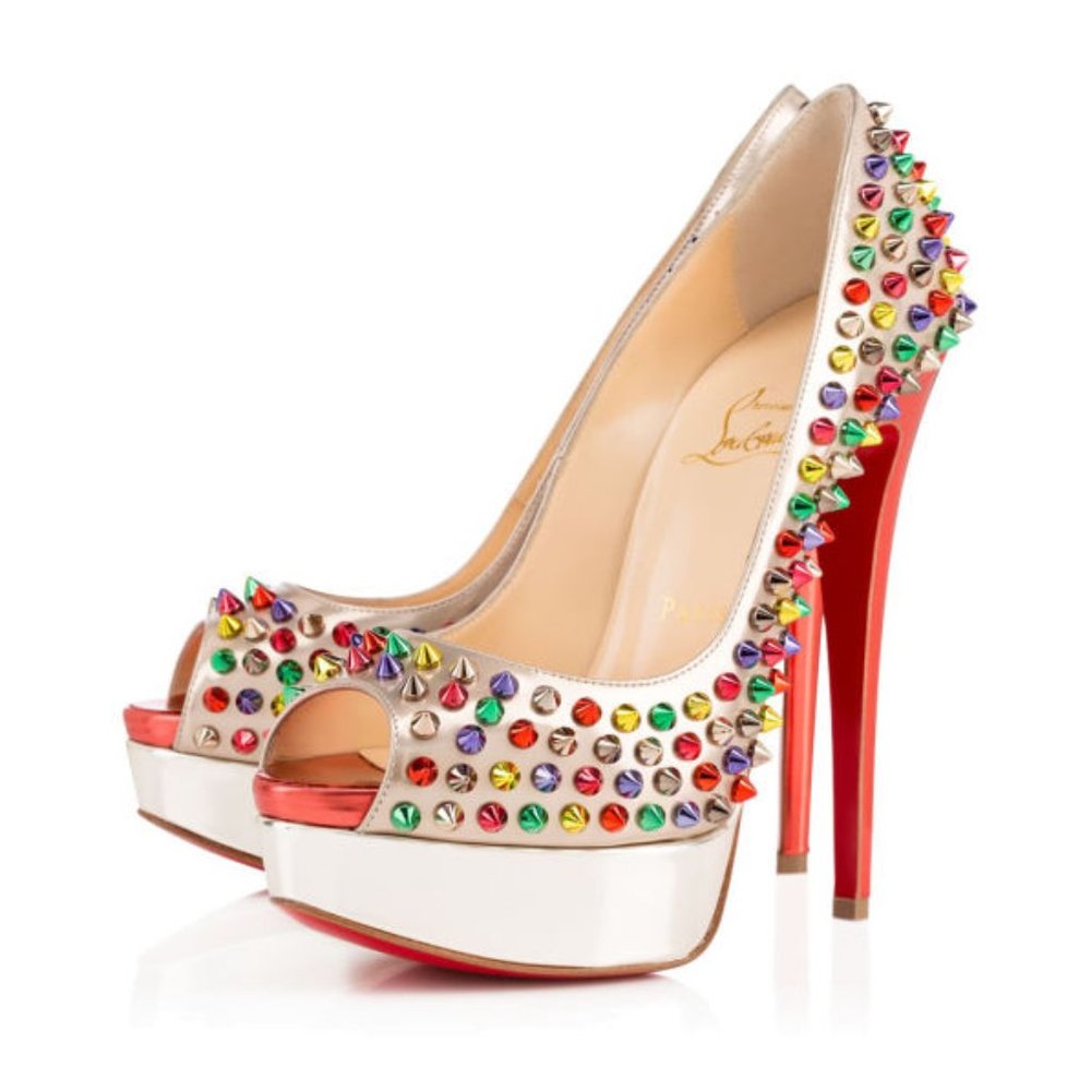 Christian Louboutin Lady Peep Spikes, 36.5